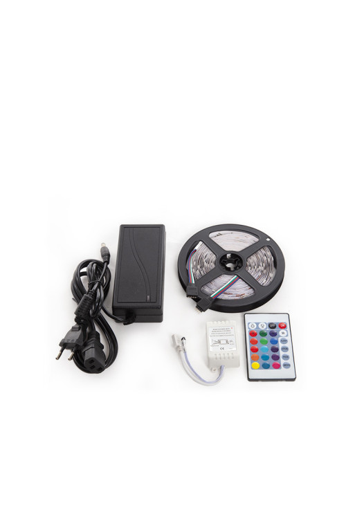 Kit Tira 36W 1.500Lm 150 LEDs RGB Blister Transformador, Controlador, Mando a Distancia IP25 30.000H [GR-BLISRGB36W]