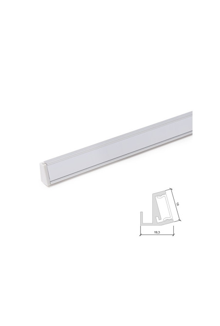 Perfíl Aluminio para Tira LED Estanterías Cristal 6Mm x 1M