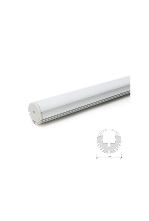 Perfíl Aluminio para Tira LED Barra/Armario - Difusor Opal x 2M