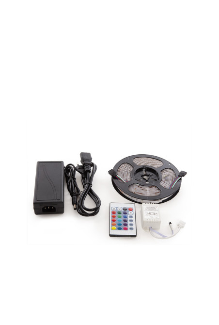 Kit Tira 36W 1.500Lm 150 LEDs RGB Blister Transformador, Controlador, Mando a Distancia IP65 30.000H [GR-BLISRGB36W-IP65]