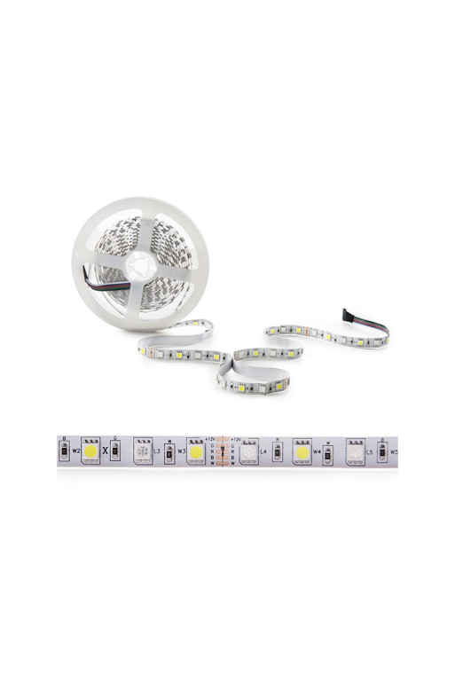 Tira de 360 LEDs 72W 4.200Lm 6000ºK SMD5050 RGB-Blanco Frío x5M 30.000H [CA-RGBW-5050-IP25]