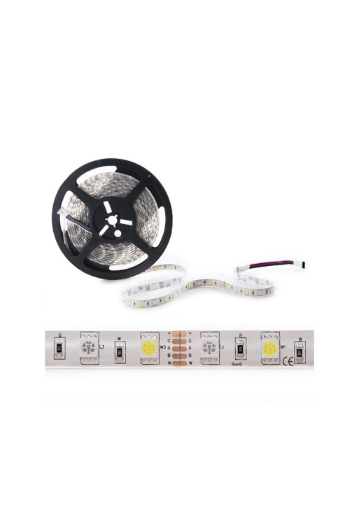 Tira de 360 LEDs 72W 4.200Lm 6000ºK SMD5050 RGB-Blanco Frío x5M 30.000H [CA-RGBW-5050-IP65]