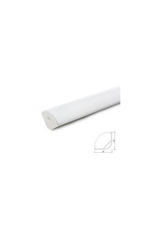 Perfíl Aluminio para Tira LED Difusor Opal  LLE-ALP016R-O x 2M