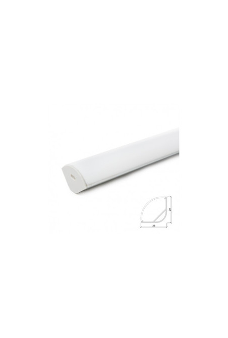 Perfíl Aluminio para Tira LED Difusor Opal  LLE-ALP016R-O x 2M