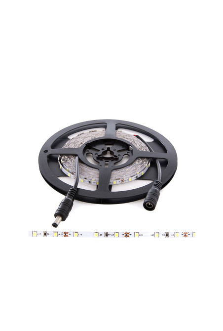 Tira de 60 LEDs 24W 1.200Lm 6000ºK SMD3528 12VDC IP25 5Mm Ancho x5M 30.000H [CA-60-3528-12V-5MM-IP25-CW]