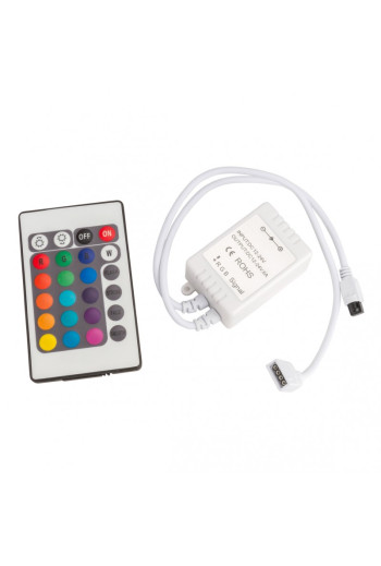 Tira de 300 LEDs 72W SMD5050 12VDC IP33 Multicolor RGB Transformador/Controlador x5M 30.000H [KIT PL-219012-RGB-IP33-AP]