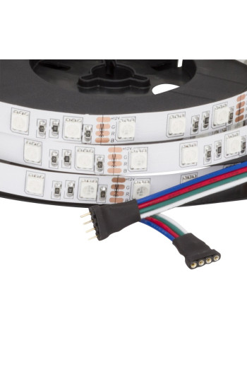 Tira de 300 LEDs 72W SMD5050 12VDC IP33 Multicolor RGB Transformador/Controlador x5M 30.000H [KIT PL-219012-RGB-IP33-AP]