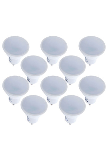 Pack 10 Bombillas LED GU10 7W 520Lm 6000ºK 10 30.000H [SKY-GU10-7W-CW-PK10-AP]