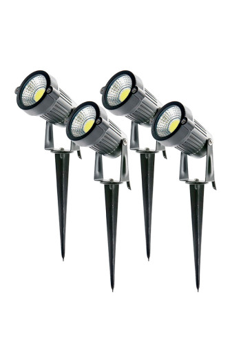 Pack 4 Focos LED Pincho Jardín 5W 450Lm 6000ºK 30.000H [SL-SL-C10-5W-CW-PK4-AP]