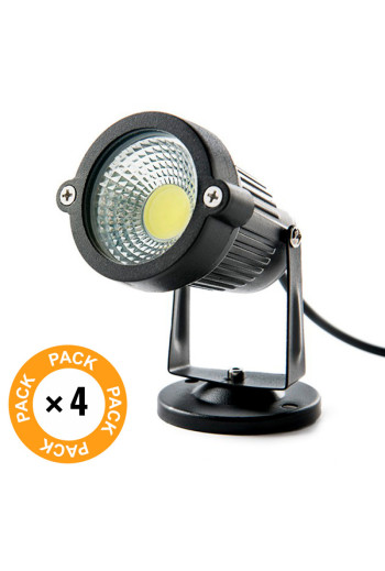 Pack 4 Focos LED Jardín 5W 450Lm 6000ºK 30.000H [SL-SL-C12-5W-CW-PK4-AP]