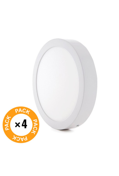 Pack 4 Plafones LED 12W 930Lm 6000ºK Superficie 30.000H [GR-MZMD01-12W-CW-PK4-AP]