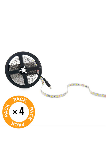 Pack 4 Tiras LED 72W 4200Lm 6000ºK 300 X SMD5050 12VDC x5M 30.000H [PL219009W-PK4-AP]