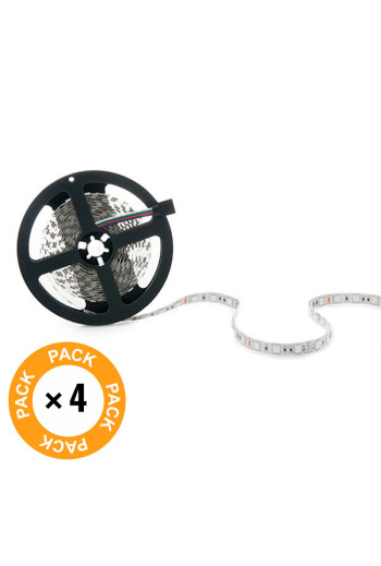 Pack 4 Tiras LED 72W 4200Lm 4200ºK 300 X SMD5050 12VDC IP65 x5M 30.000H [PL219012-PK4-AP]