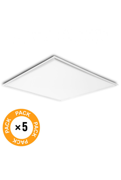 Pack 5 Paneles LED 36W 3623Lm 6000ºK Marco Blanco 595X595X12Mm 30.000H [HO-PANMB59559536W-CW-PK5-AP]