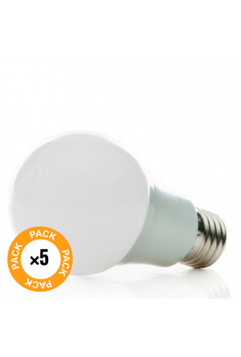 Pack 5 Bombillas LED E27 7W 630Lm 6000ºK 30.000H [HO-ED-B3-E27-7W-CW-PK5-AP]