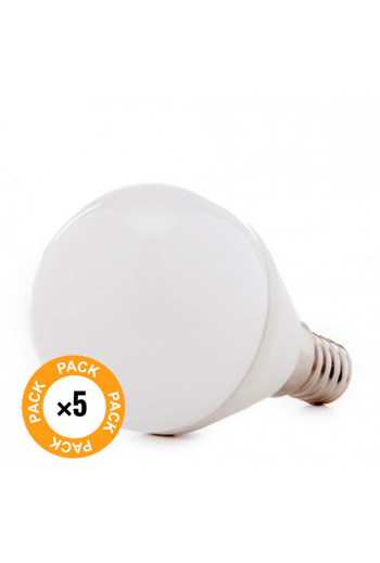 Pack 5 Bombillas LED E14 5W 410Lm 6000ºK 30.000H [HO-P45-E14-5W-RC-CW-PK5-AP]