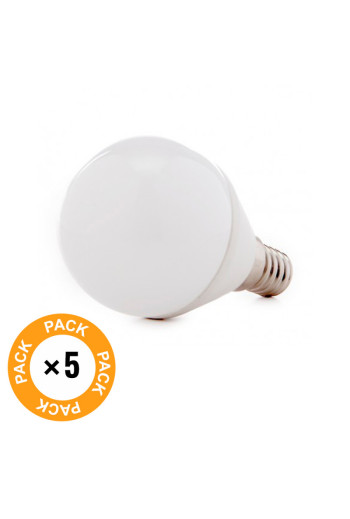 Pack 5 Bombillas LED E14 5W 410Lm 6000ºK 30.000H [HO-P45-E14-5W-RC-CW-PK5-AP]