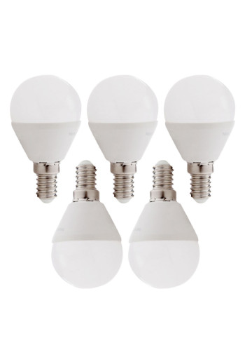 Pack 5 Bombillas LED E14 5W 410Lm 6000ºK 30.000H [HO-P45-E14-5W-RC-CW-PK5-AP]