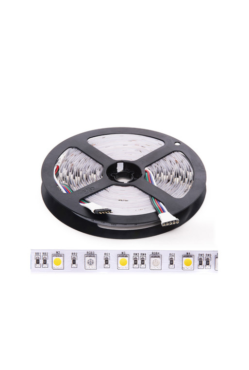 Tira de 300 LEDs 60W 3.402Lm 3000ºK SMD5050 24VDC IP20 RGB+Blanco Cálido x5M 30.000H [CA-5050-60-24-IP20-RGB-WW]