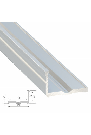 Perfíl Aluminio Tipo E 2,02M