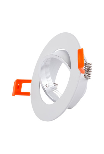 Aro Foco Downlight  Circular Basculante Aluminio Blanco 93Mm