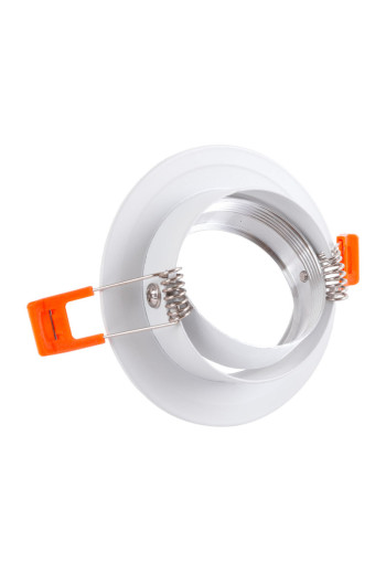 Aro Foco Downlight  Circular Basculante Aluminio Blanco 93Mm