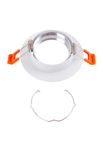 Aro Foco Downlight  Circular Basculante Aluminio Blanco 93Mm