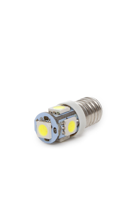 Bombilla LED E10 1W 90Lm 6000ºK 12VDC LEDs 30.000H [CA-E10-5MD5050-CW]