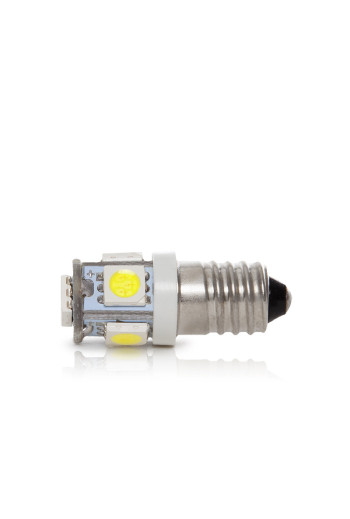 Bombilla LED E10 1W 90Lm 6000ºK 12VDC LEDs 30.000H [CA-E10-5MD5050-CW]