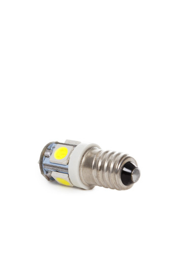 Bombilla LED E10 1W 90Lm 6000ºK 12VDC LEDs 30.000H [CA-E10-5MD5050-CW]