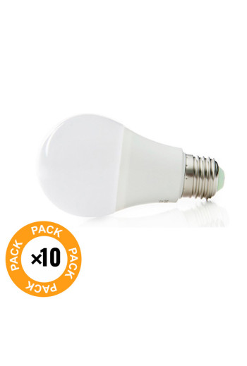 Pack 10 Lámparas LEDs Esférica Aluminio/PC E27 9W 810Lm 30.000H