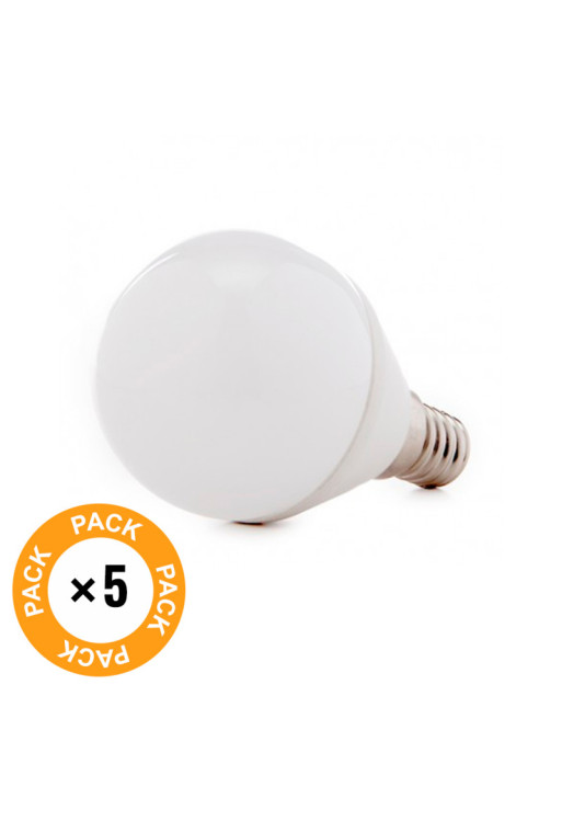 Pack 5 Bombillas LED E14 7W 520Lm 6000ºK 30.000H [HO-C37-E14-7W-RC-CW-PK5-AP]