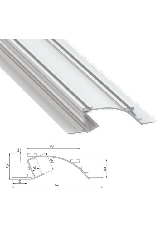 Perfíl Aluminio  TOPO 2,02M LL-10-0514-20