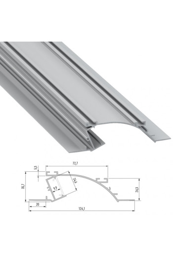 Perfíl Aluminio  TOPO 2,02M LL-10-0514-20