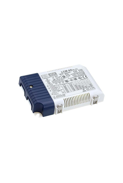 LCM-60U Led Driver MEANWELL Entrada 90-132VAC Salida 2-90VDC Corriente Constante 500-1400mA 50W PFC   Regulable    0-10V-PWM-R