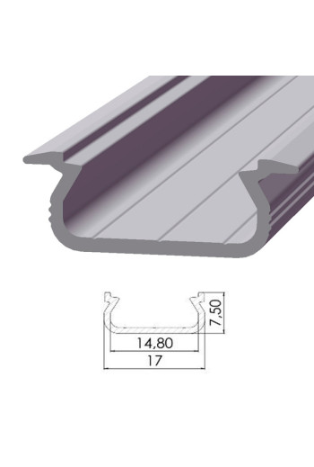 Perfíl Aluminio Tipo ECO P02 1,00M