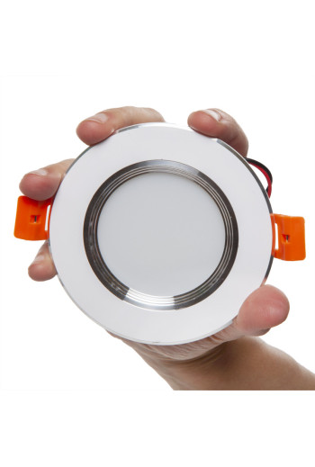 Foco Downlight LED 5W 400Lm 6000ºK Aro Plateado 30.000H [PCE-DL5W-P-CW]