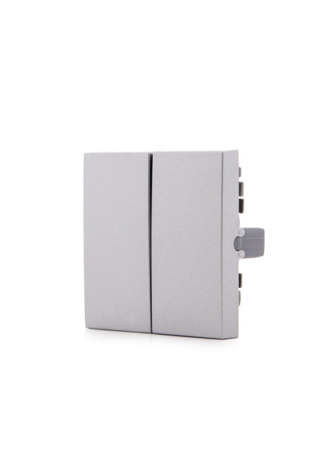 Tecla Partida Panasonic Novella Interruptor/Conmutador Doble, Color Plata (Compatible Mecanismo Karre)