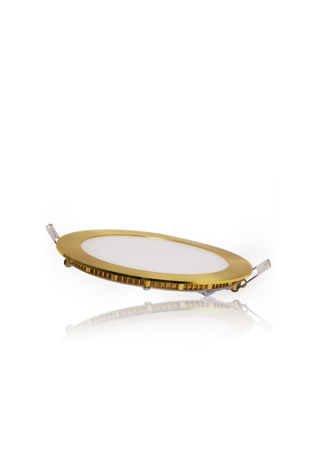 Placa LED 12W 805Lm  3000ºK Circular Dorado 50.000H [GL-CL-R12N-G-WW]