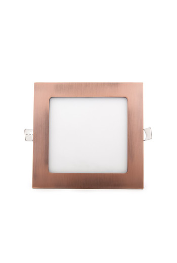 Placa LED 12W 805Lm  3000ºK Cuadrada Bronce 50.000H [GL-CL-S12N-B-WW]