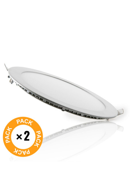 Pack 2 Placas LED 18W 1350Lm 6000ºK Plata 30.000H [GR-RDP1305-18W-CW-PK2-AP]