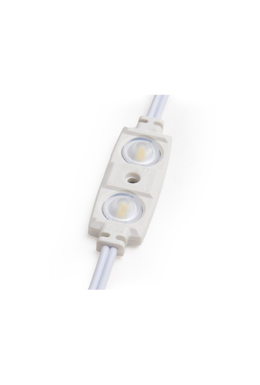 Módulo 1.2W 70Lm 6000ºK 2 LEDs PRO 5630 Inyectado IP67 Óptica 50.000H [RA-BL-5630W02-LENS-R-CW]