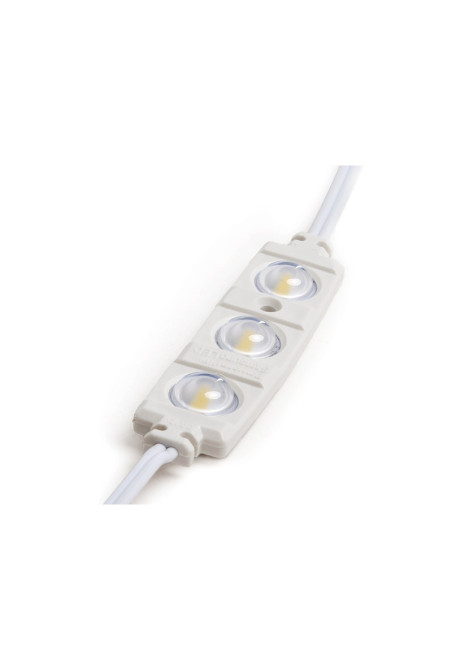 Módulo 1.3W 130Lm 6000ºK 3 LEDs PRO 5630 Inyectado IP67 Óptica 50.000H [RA-BL-5630W03-LENS-R-CW]