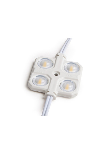 Módulo 2W 150Lm 6000ºK 4 LEDs PRO 5630 Inyectado IP67 Óptica 50.000H [RA-BL-5630W04-LENS-R-CW]