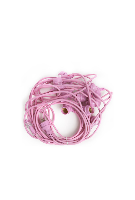 Cadena Luminosa Rosa 11 X E27 IP44 12,5M [AM-BT503]