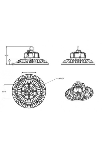 Campana LED 150W 22.500Lm 5000ºK PRO IP66 IK08 50.000H [1177-HB -JL07 R-M150W-CW]