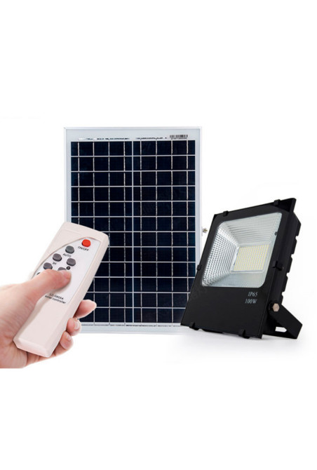 Foco Proyector LED 10W 1.000Lm 6000ºK Solar Sensor 10W + Control Remoto Panel 6V/6W 30.000H [PL-626001-CW]