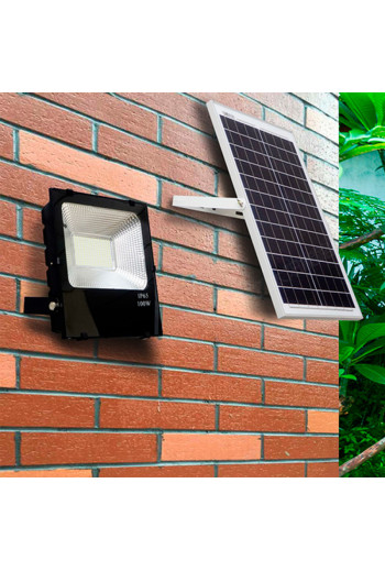 Foco Proyector LED 10W 1.000Lm 6000ºK Solar Sensor 10W + Control Remoto Panel 6V/6W 30.000H [PL-626001-CW]