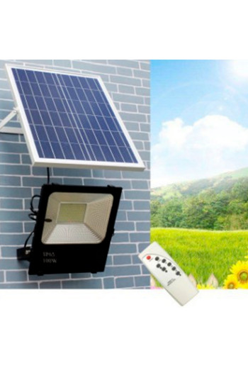 Foco Proyector LED 10W 1.000Lm 6000ºK Solar Sensor 10W + Control Remoto Panel 6V/6W 30.000H [PL-626001-CW]