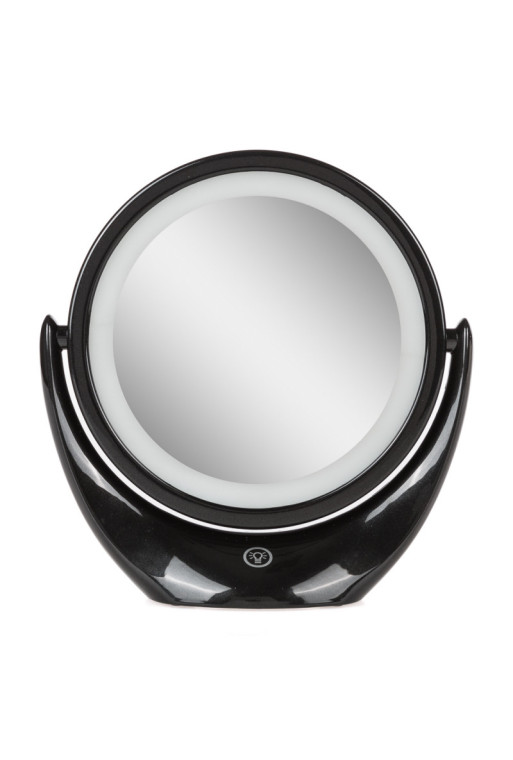 Espejo Iluminado Maquillaje LED 4200ºK Ø14,2Cm Recargable-Regulable Negro 30.000H [SUN-ESLED-01-B]